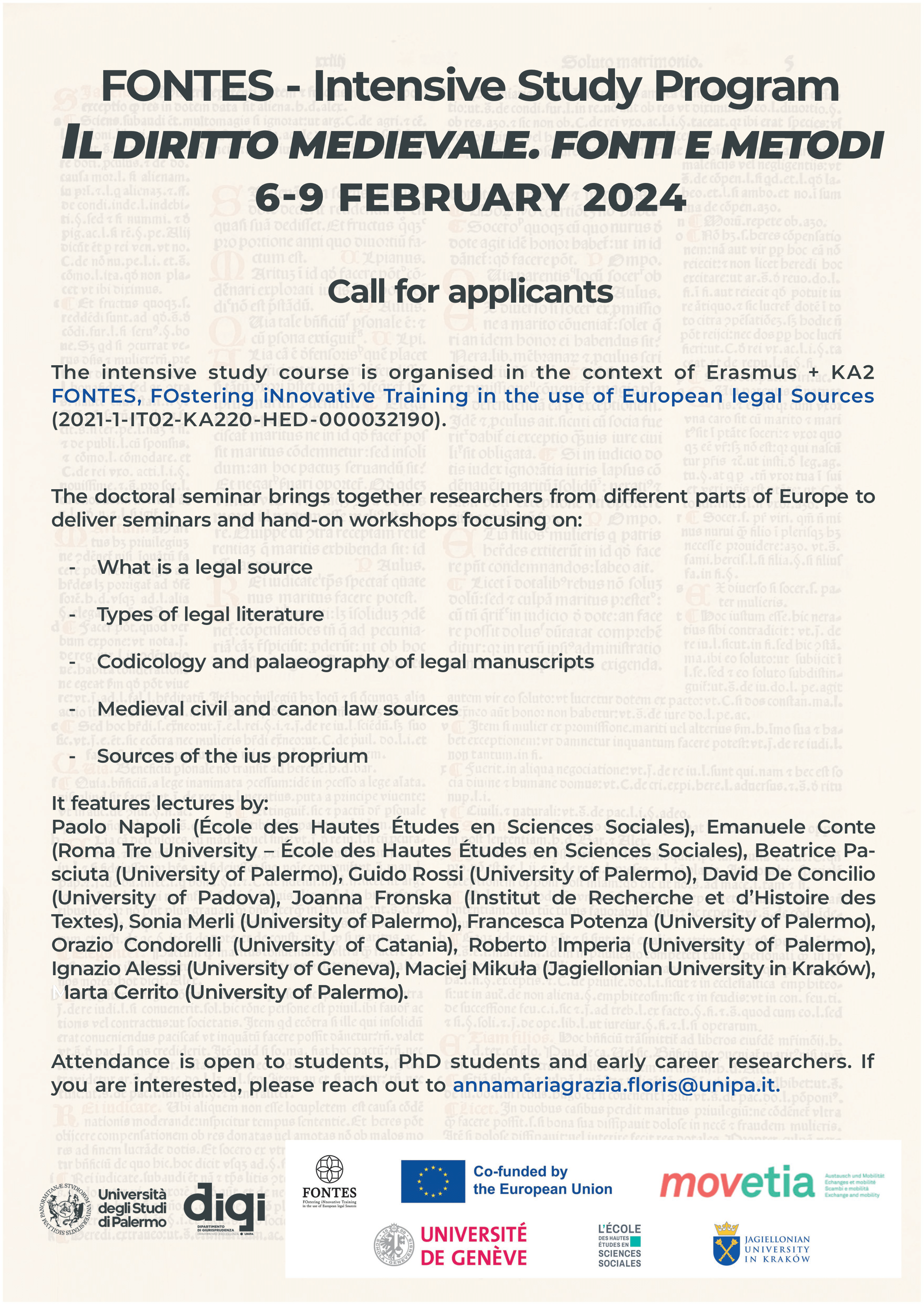 Call for applicants